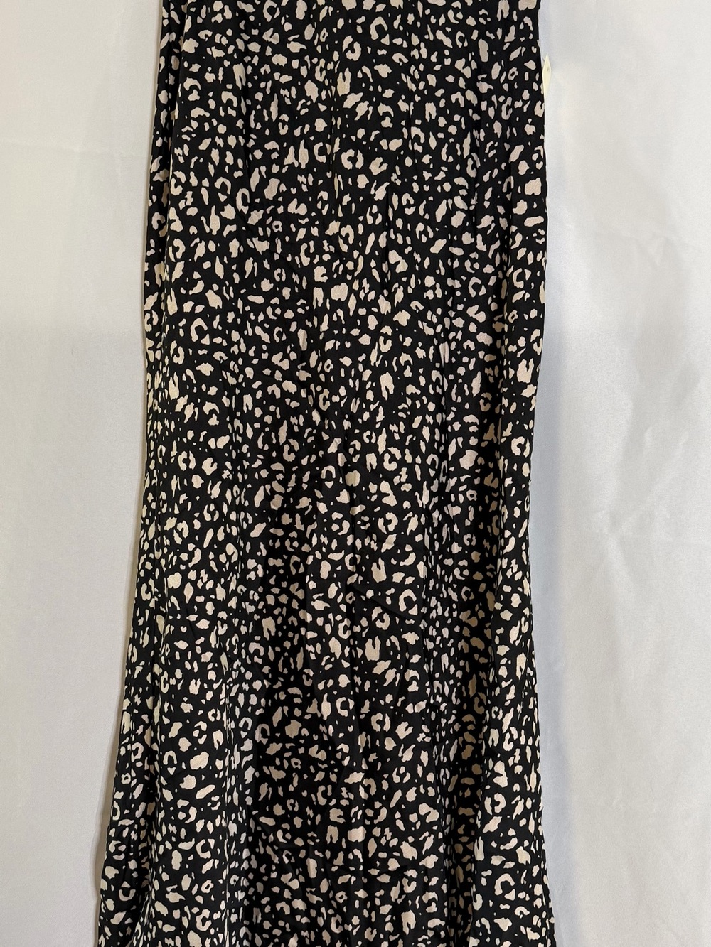 Black Maxi Skirt with Cream Leopard Print